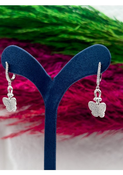 925 Ayar Gümüş Sallantılı Özel Tasarım Kelebek Modeli Trend Kadın Küpe fiyatları