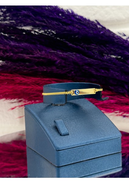 925 Ayar Gümüş Gold Renk Nazar Boncuklu Isim Yazılabilir Kız & Erkek Bebek Künye – Kişiye Özel Gümüş Çocuk Bileklik fiyatları