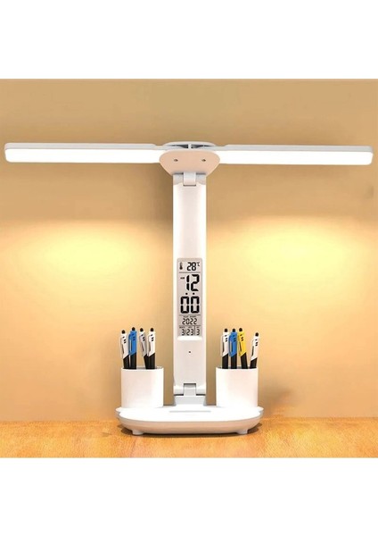LED Dokunmatik Katlanabilir Masa Lambası Takvim Sıcaklık Saat Şarjlı Masa Lambası fiyatları