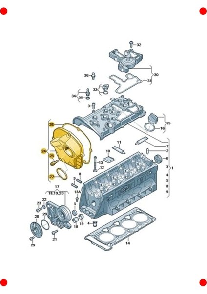 Eksantrik Yan Kapak 1.8/2.0 Tfsi 06H103269H fırsatları