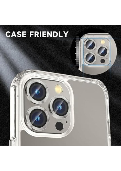 Happy 16 Pro ve 16 Pro Max Kamera Camı Lens Koruyucu Halka Set - Beyaz Titanyum fiyatları