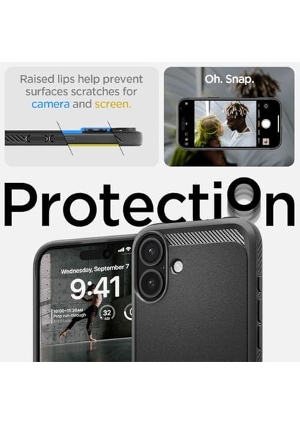 16 Plus ile Uyumlu Ekstra Dayanıklı Magsafe Kılıf Rugged Armor Hava Kanalı Teknolojisi Askeri Sınıf Koruma Magfit Çift Katman Kapak - ACS08087 modelleri