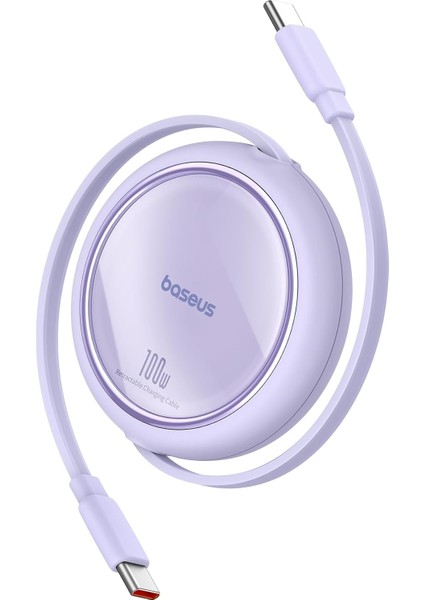 Free2 Draw Makaralı Type-C 100W Kablo 1m. Mor