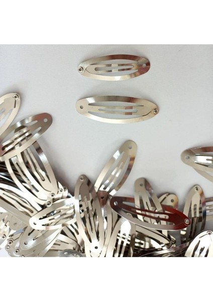 Metal Çıtçıt Toka (100 Adet) Gümüş Renk 6 cm