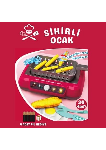 Ocak Barbekü Renk Değiştiren Sebze ve Gıdalar Mutfak Seti 20 Parça Pilli fiyatları