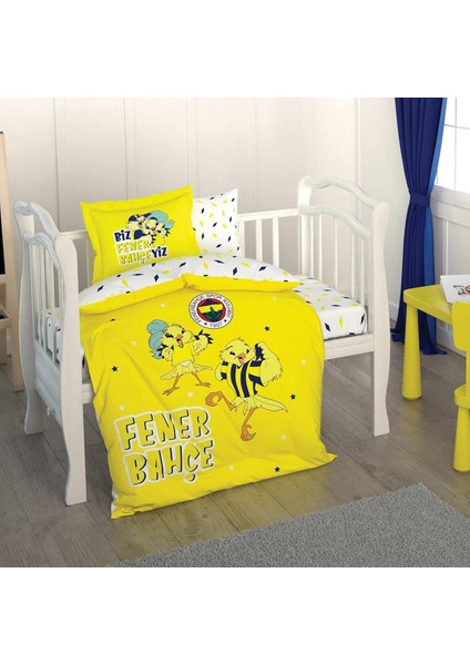 Lisanslı Sarı Kanarya BASKILI%100 Pamuk Bebek Nevresim Takımı, Çok Renkli, Bebek (Nevresim: 100X150 Cm/çarşaf: 120X180 Cm/yastık Kılıfı: 35X45 Cm)