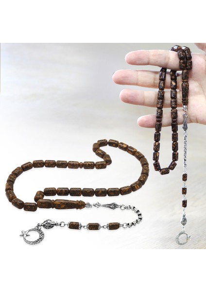 Kararmaz Metal Püsküllü Kapsül Kesim Kahverengi Kokulu Tarçın Ağacı Tesbih fiyatları