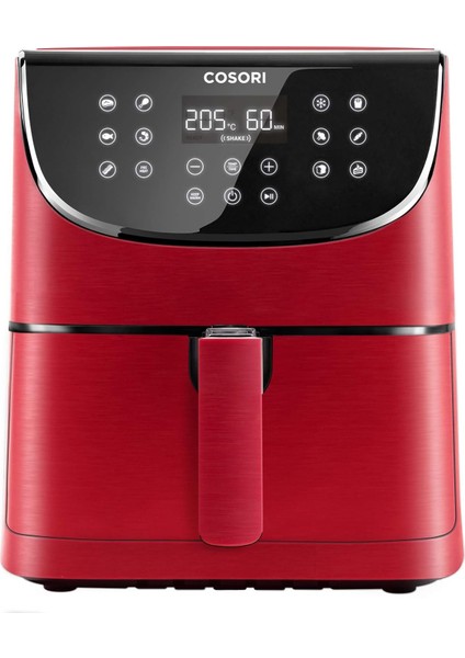 5.5 L Yağsız Fritöz, 11 Programlı Hava Fritözü, Ispanyolca 100 Tarif, Tutma Fonksiyonlu, LED Dokunmatik Ekran, Zamanlayıcı, 1700 W, Kırmızı