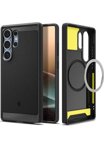 Galaxy S25 Ultra ile Uyumlu Ekstra Dayanıklı Kılıf Rugged Armor Hava Kanalı Teknolojisi Askeri Sınıf Koruma Magfit Özellikli Çift Katman Kapak - ACS08951