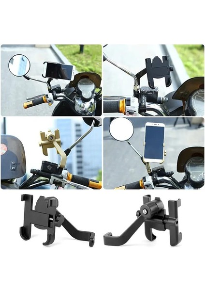 Bisiklet ve Telefon Tutucu, 360° Dönebilir, Ayarlanabilir, Metal Malzeme, Siyah modelleri