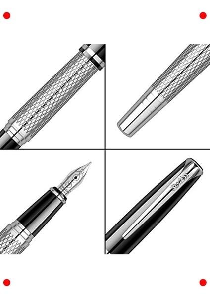 Lüks Kalem Seti: Dolma, Tükenmez, Versatil Siyah Krom modelleri