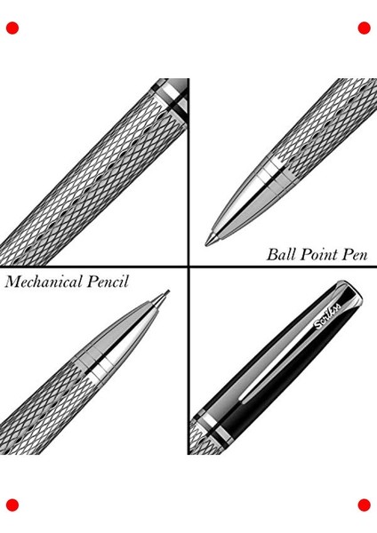 Lüks Kalem Seti: Dolma, Tükenmez, Versatil Siyah Krom indirimleri