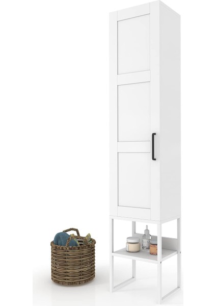 BNY131-BEYAZ Metal Ayaklı Dolabı