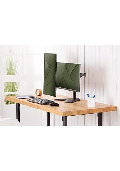 Monitör Tutucu - Ayak - 2 Monitör - 32 Inçe Kadar - 2x 8 Kg&apos;a Kadar - Vesa 75X75, 100X100 - Siyah fiyatları