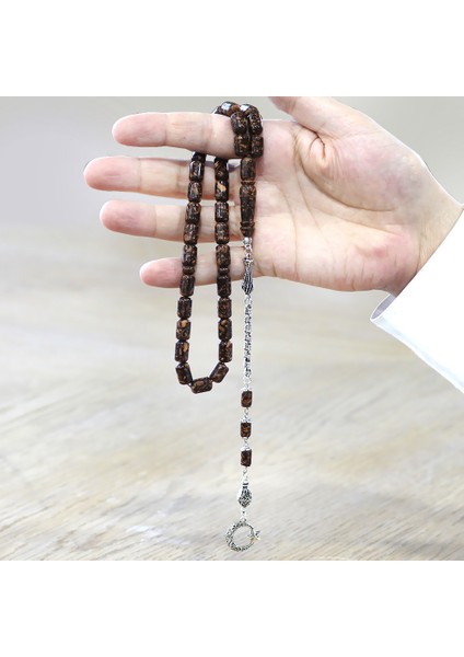 Kararmaz Metal Püsküllü Kapsül Kesim Kahverengi Kokulu Tarçın Ağacı Tesbih modelleri