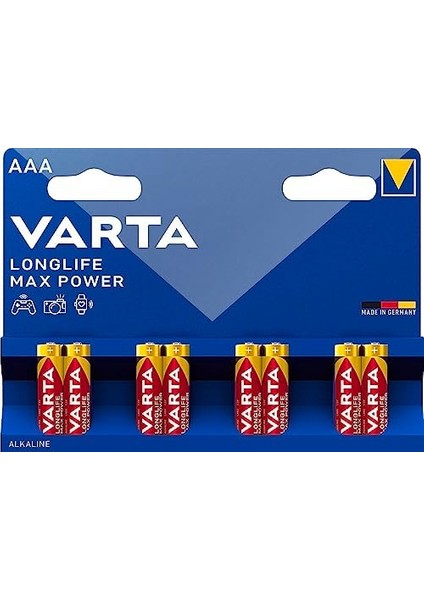 Max Power Aaa LR03 Pil (8&apos;li Paket) Yüksek Alkalin Piller - Almanya&apos;da Üretilmiştir - modelleri