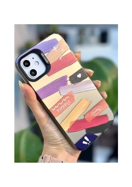 Go Aksesuar 11 ile Uyumlu (12 Görünümlü) Köşeli Parmak Izi Bırakmaz Baskılı Metalik Electro Silikon Kılıf fiyatları