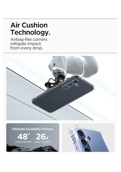 S25 Ince Kılıf Crystal Sararma Karşıtı Duraclear™ Hava Kanalı Teknolojisi™ Askeri Sınıf Koruma Space Crystal Şeffaf Kapak - ACS08996 modelleri
