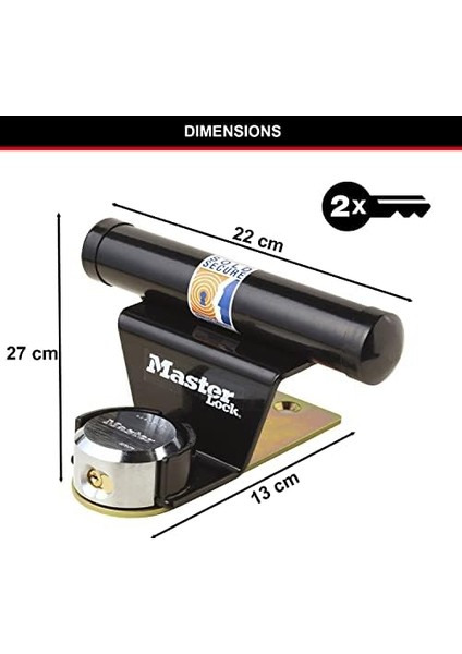 1488EURDAT Garaj Kapısı, Anahtar Kilitli, Siyah, 13 cm x 27 cm x 22,5 cm modelleri