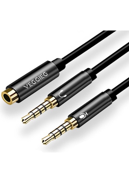 3.5mm Kulaklık ve Mikrofon Ayırıcı Y Kablo