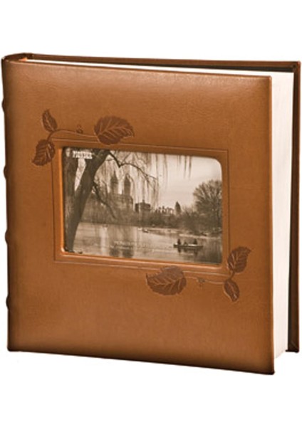 Kabartmalı Sarmaşık Çerçeve Deri Kapak Fotoğraf Albümü, 10 x 15 cm