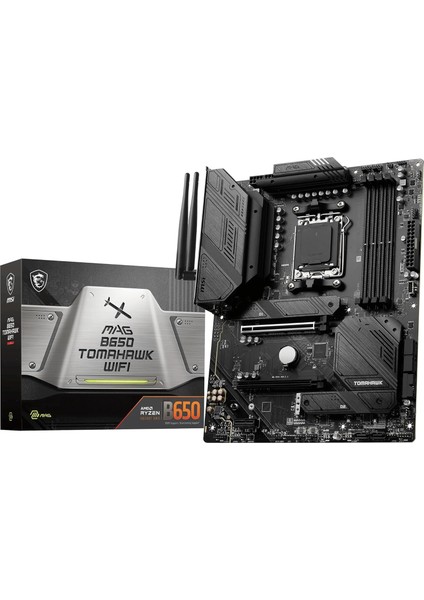 Msı Mag B650 Tomahawk Wıfı Am5 Ddr5 6600MHZ(OC) HDMI Dp M.2 Usb3.2 2.5g Lan Wıfı 6e Atx Anakart