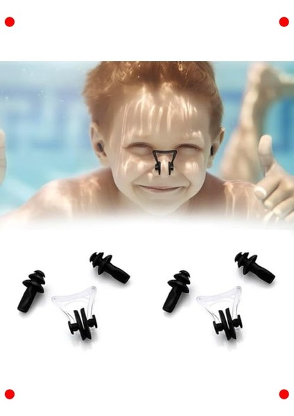 Yüzücü Kulak & Burun Tıkacı Seti - 2 Takım, Saklama Kutulu