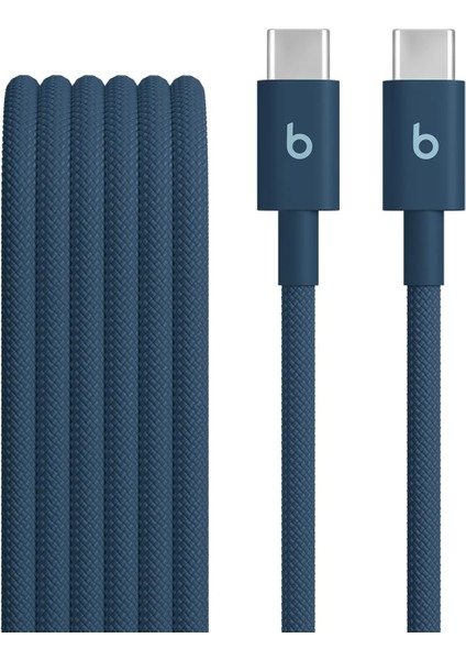 Usb-C&apos;den Usb-C&apos;ye Örgülü Kablo, Hızlı Şarj, Dayanıklı/dolanmayan, ve Aygıtlar Için Uyumlu Şarj Kablosu (1,5 M) – Lacivert