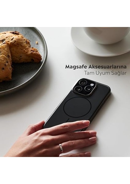 Kablosuz Şarj Ile Uyumlu Sert Mika Çizilmeye Dayanıklı Koruyucu Kılıf Ince Form Mikrofiber Kaplama (Gece Siyahı, 15 Pro Max) modelleri