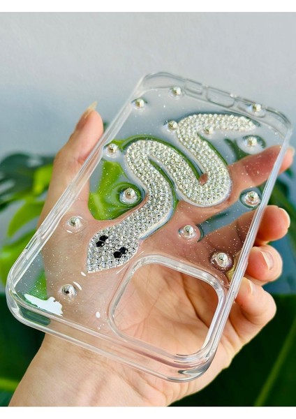 Aksesuar 12 ve 12 Pro ile Uyumlu Taş Yılan Tasarım Oyuncaklı Esnek Silikon Kılıf