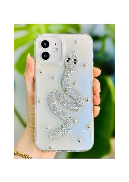 Aksesuar 12 ve 12 Pro ile Uyumlu Taş Yılan Tasarım Oyuncaklı Esnek Silikon Kılıf fiyatları