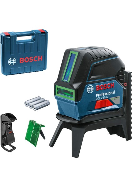 Professional Gcl 2-15 G Çizgi (15 M Çalışma Alanı, 3 x Aa Pil, Ip 54 Toza Karşı Koruma Sistemi, Yeşil, Rm1 Tutucu, Takım Çantası)