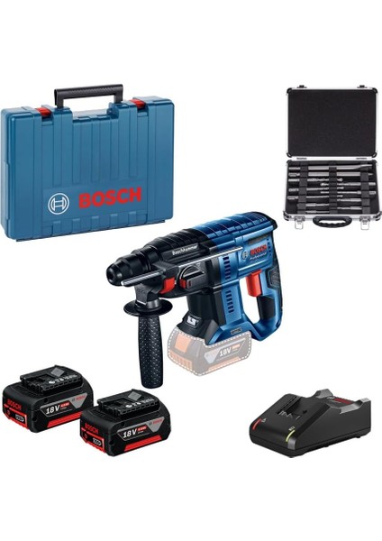 Professional Gbh 180-LI Akülü Kırıcı Delici + 11 Parça Sds Aksesuar Seti (18 Volt, 2 x 4,0 Ah Akü; Şarj Cihazı, Karton Kutuda)