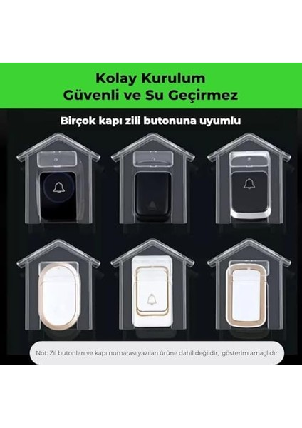 Su Geçirmez Kablosuz Kapı Zili Kapak, Dış Mekan Yağmur & Kar Koruması, Birçok Zile Uyumlu Kablosuz Kapı Zili Kapak modelleri