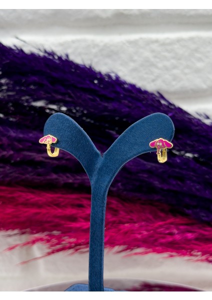 925 Ayar Gümüş Pembe Mineli Fil Necati Figürlü Zarif Kız Çocuk Küpesi fiyatları