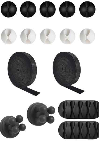 16 Parça Kablo Tutucu Seti | Yapışkanlı Kablo Klipsi | Masa Üstü Kablo Düzenleyici | Şarj Kablosu, Kulaklık, Usb, Hdmı, Mouse Kablosu Için | Ofis & Ev Kullanımı | Kablo Yönetimi Çözümü