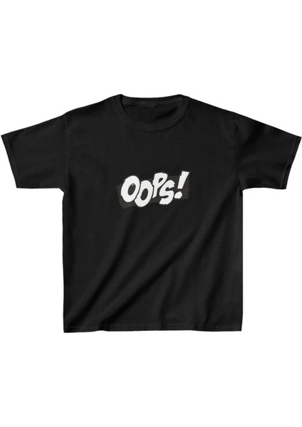 Unisex Çocuk Baskılı T-Shirt - Siyah