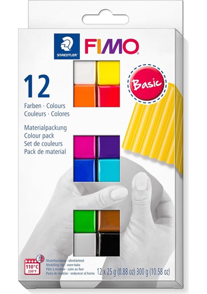 8023 C12-1 Mp Soft Modelleme Kili Ana Renkler (25 gr x 12 Blok)