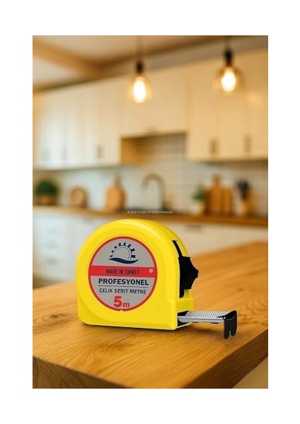 Çelik Şerit Metre, 5 Metre, 25 mm Genişlik, Otomatik Kilitli, Askılı, Dayanıklı Gövde, Otomatik Geri Sarma, Profesyonel Ölçüm Aleti modelleri