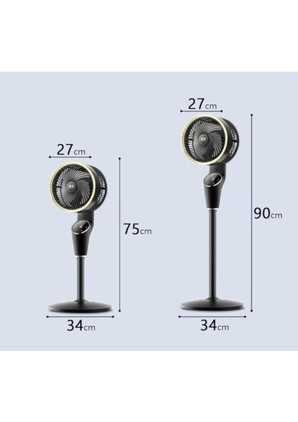90CM Ultra Sessiz Ayaklı Uzaktan Kumandalı 360 Denerece Dönüş, Ekranlı Ayarlanabilir 3 Farklı Boy Masaüstü Veya Zeminde Kullanım CVR-MX45 (Siyah) modelleri
