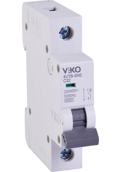 4VTB-1C32 Otomatik Sigorta 4,5ka C Tipi 1 Kutup 32A