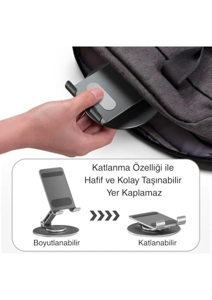 360° Döner Telefon Tablet – Ipad,, ve Tüm Cihazlarla Uyumlu Ayarlanabilir Masaüstü Tutucu | Yüksek Stabilite, Çok Açılı Görüntüleme Gümüş fiyatları