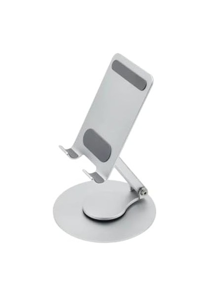 360° Döner Telefon Tablet – Ipad,, ve Tüm Cihazlarla Uyumlu Ayarlanabilir Masaüstü Tutucu | Yüksek Stabilite, Çok Açılı Görüntüleme Gümüş modelleri