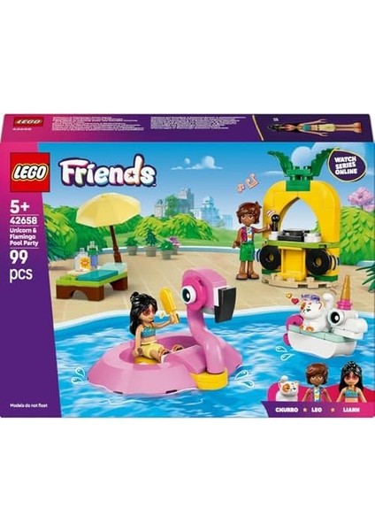 Tek Boynuzlu At ve Havuz Partisi 42658-5 Yaş ve Üzeri Kız ve Erkek Çocuklar Için 2 Mini Bebek ve 1 Kedi Figürü Içeren Yaratıcı Oyuncak Yapım Seti, Hediye Fikri (99 Parça) modelleri