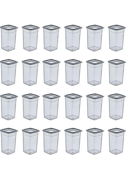 24&apos;lü Set Skali Kare Saklama Kabı 1440 ml