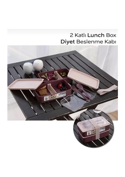 Store 2 Kat Yemek Saklama Kabı Beslenme Kutusu Seti - Sporcu Diyet Öğrenci Fitness Okul Işyeri Sefer Tası modelleri