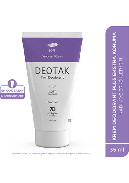 Deotak Unisex Krem Deodorant Soft 35 ml
