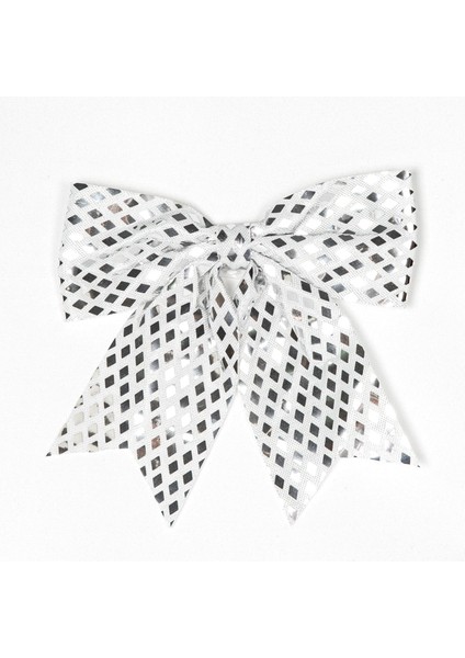 Yılbaşı Süsü Askılı Parlak Pullu Fiyonk Lame 20X20 Cm.