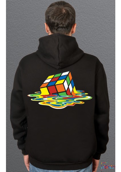 Rubik Zeka Küpü Erimiş Kombinasyon Sweetshirt Unisex Kapüşonlu Hoodie fiyatları