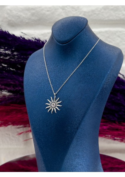 925 Ayar Gümüş Nazar Boncuklu Güneş Modeli Lüks Kadın Kolye modelleri